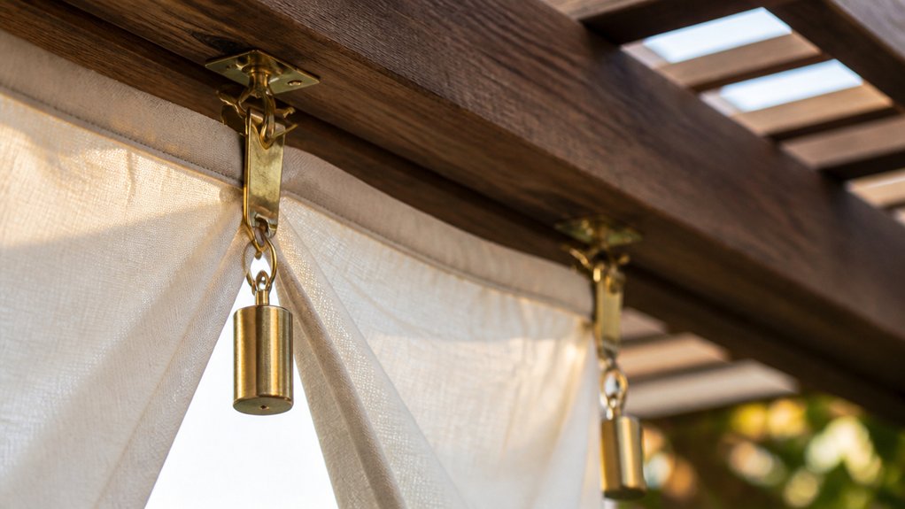 secure curtains with weights