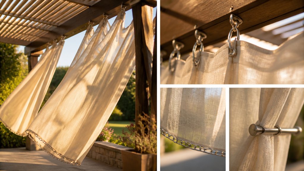 secure pergola curtains properly