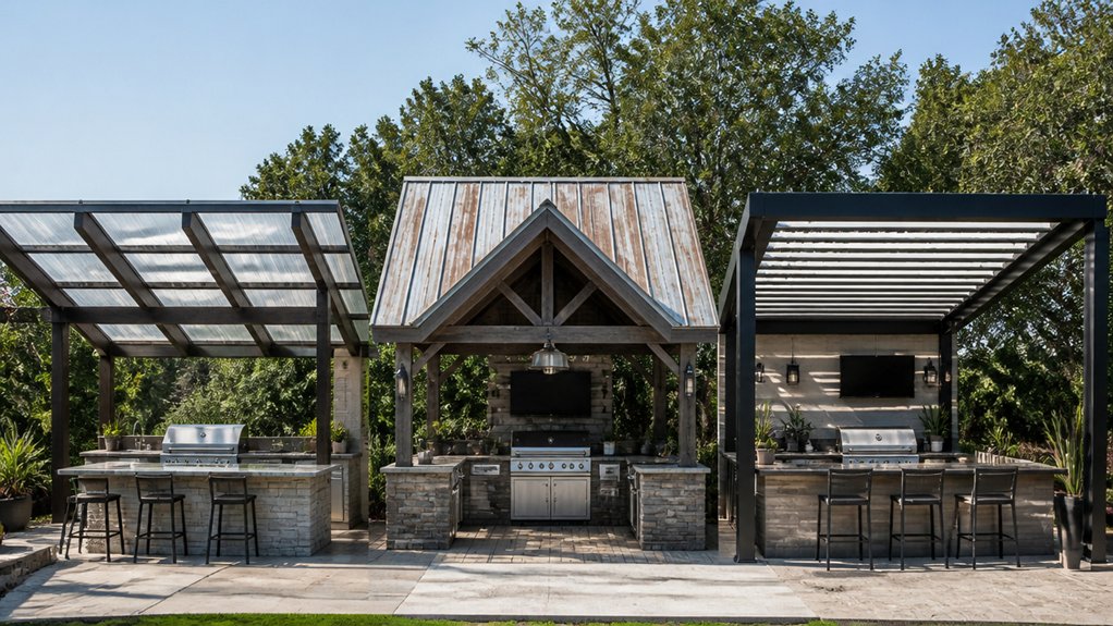 selecting outdoor kitchen roofing