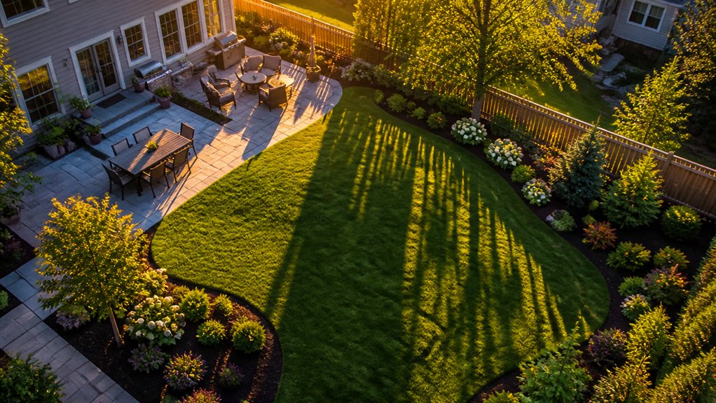 sunlight patterns in yard