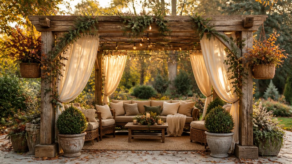 year round pergola decoration ideas